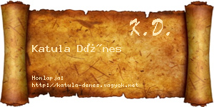 Katula Dénes névjegykártya